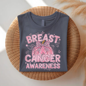 Breast Cancer Awareness Halloween T-Shirt with Pink Ribbon