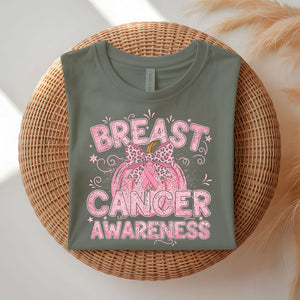 Breast Cancer Awareness Halloween T-Shirt with Pink Ribbon