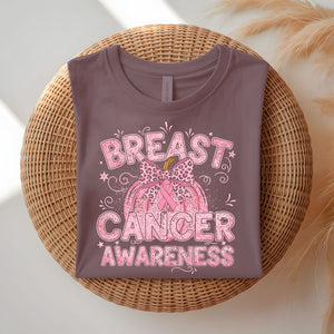 Breast Cancer Awareness Halloween T-Shirt with Pink Ribbon