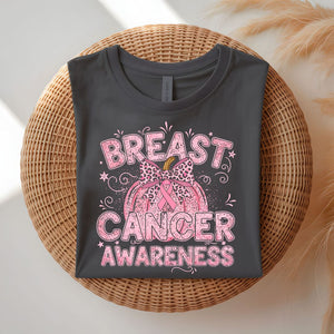 Breast Cancer Awareness Halloween T-Shirt with Pink Ribbon