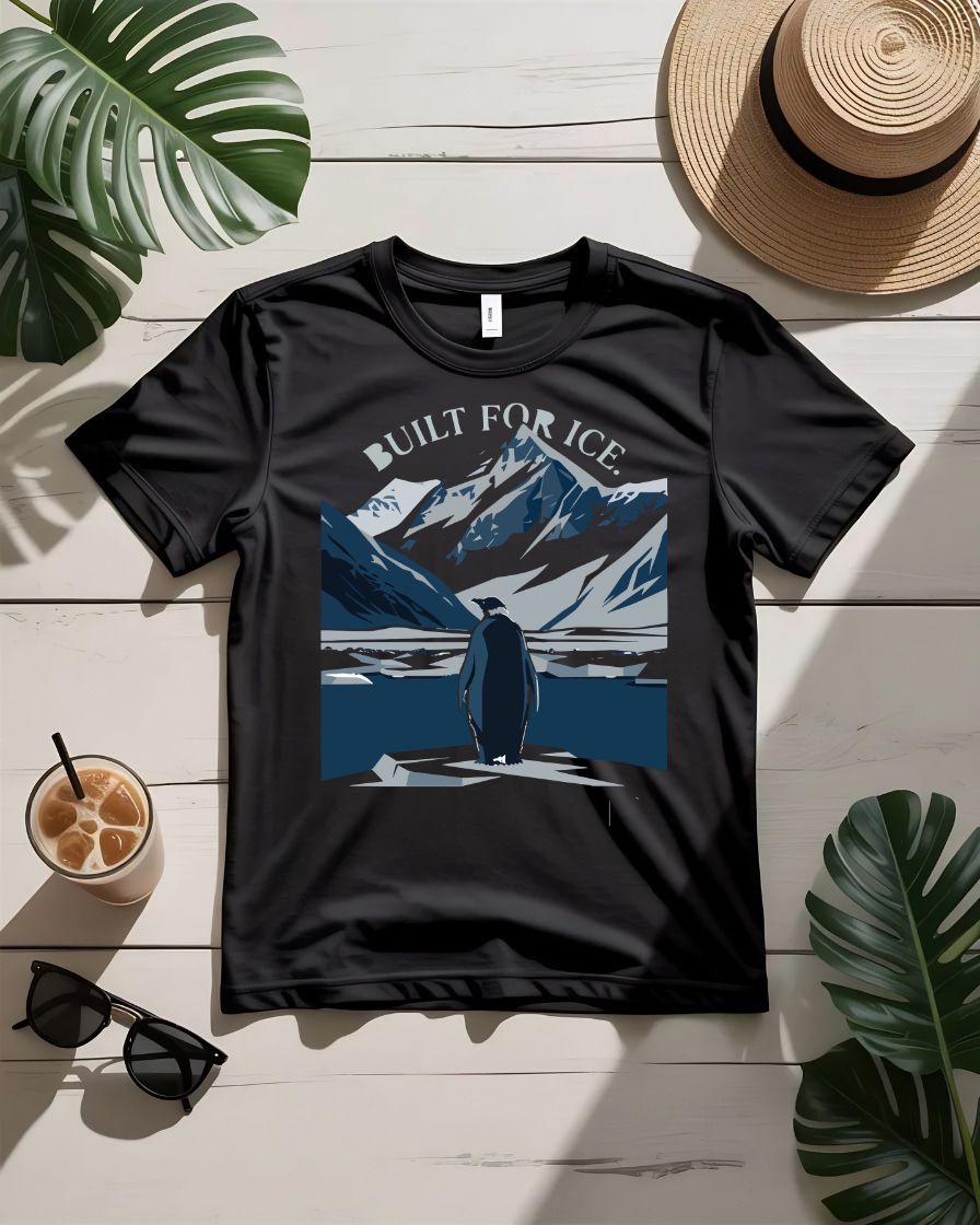 Built for ice tee cracked ice text hockey style graphic