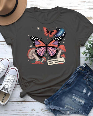 “Butterfly meme tee with pastel aesthetic”