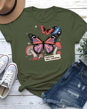 “Butterfly meme tee with pastel aesthetic”
