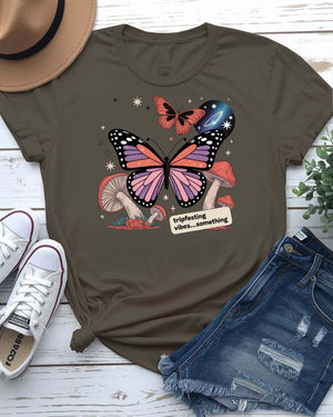 “Butterfly meme tee with pastel aesthetic”