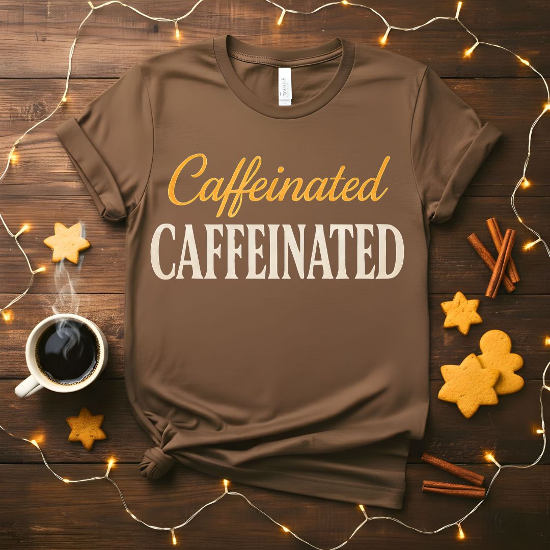 Caffeinated funny coffee meme t-shirt