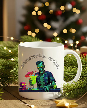 “Shocktail Hour Halloween meme mug for coffee or cocktails”