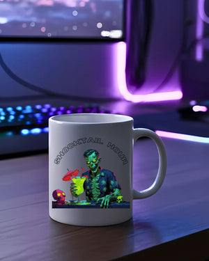 “Shocktail Hour Halloween meme mug for coffee or cocktails”