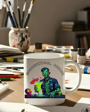 “Shocktail Hour Halloween meme mug for coffee or cocktails”