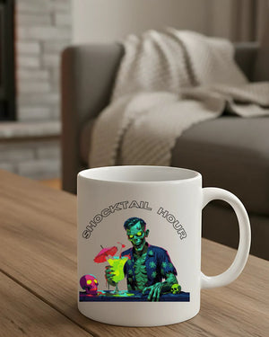 “Shocktail Hour Halloween meme mug for coffee or cocktails”