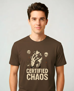 Certified Chaos Meme Funny Tee – Bold text funny meme t-shirt for chaotic humor lovers