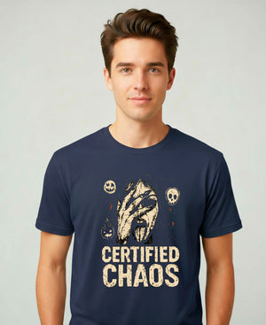 Certified Chaos Meme Funny Tee – Bold text funny meme t-shirt for chaotic humor lovers