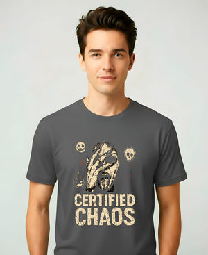 Certified Chaos Meme Funny Tee – Bold text funny meme t-shirt for chaotic humor lovers