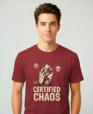 Certified Chaos Meme Funny Tee – Bold text funny meme t-shirt for chaotic humor lovers