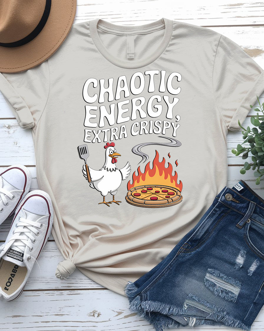 Chaotic Energy Tee – Extra Crispy Meme Humor Shirt
