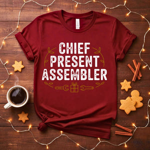 Chief Present Assembler funny Christmas t-shirt for dads