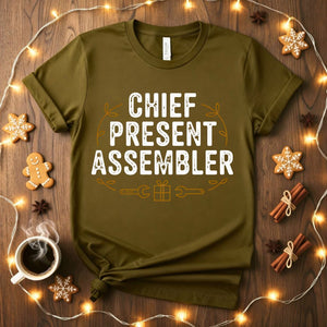 Chief Present Assembler funny Christmas t-shirt for dads