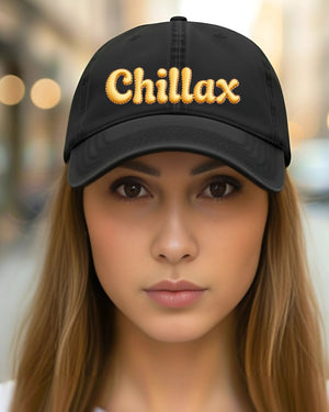 Chillax embroidered typographical cap dad hat streetwear