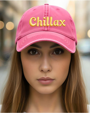 Chillax embroidered typographical cap dad hat streetwear