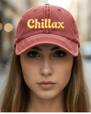 Chillax embroidered typographical cap dad hat streetwear