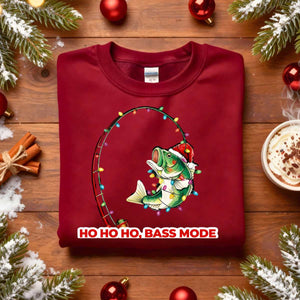 Christmas Fishing Meme Funny Sweatshirt, festive fishing-themed holiday pullover, funny fisherman Christmas apparel by Memez.Store, unisex cozy sweatshirt for anglers and meme lovers.