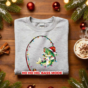 Christmas Fishing Meme Funny Sweatshirt, festive fishing-themed holiday pullover, funny fisherman Christmas apparel by Memez.Store, unisex cozy sweatshirt for anglers and meme lovers.