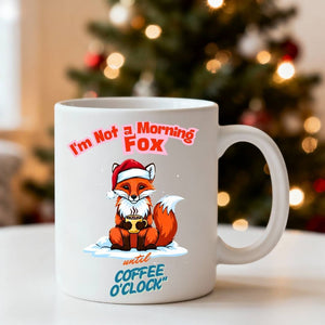 “Christmas Fox Meme Mug – funny fox coffee mug with festive holiday design by Memez.Store