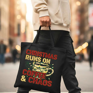Christmas Runoff Coffee and Chaos Meme Tote Bag