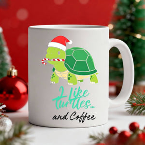 Christmas Turtle Mug – cute and funny holiday coffee mug with festive turtle design by Memez.Store