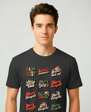 Christmas Typo Collage Meme Funny Tee – festive meme t-shirt with funny holiday typo design”