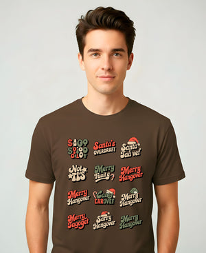 Christmas Typo Collage Meme Funny Tee – festive meme t-shirt with funny holiday typo design”
