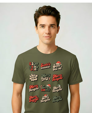 Christmas Typo Collage Meme Funny Tee – festive meme t-shirt with funny holiday typo design”