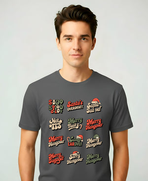 Christmas Typo Collage Meme Funny Tee – festive meme t-shirt with funny holiday typo design”