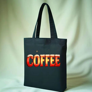 Classic Coffee Tote Bag held by a person at a cafe