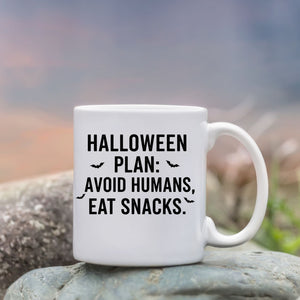 Funny Halloween meme coffee mug with pumpkin