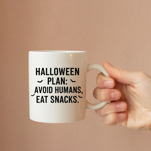 Funny Halloween meme coffee mug with pumpkin