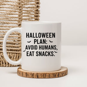 Close-up of Halloween Plan Meme ceramic mug