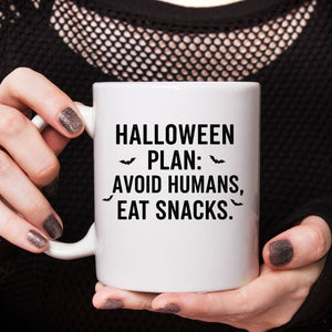 Close-up of Halloween Plan Meme ceramic mug