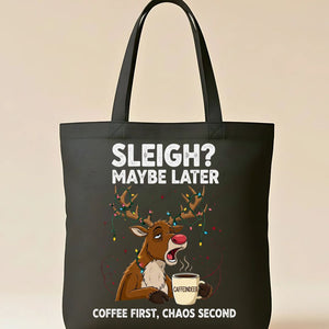 Coffee First Chaos Second funny priority meme tote bag