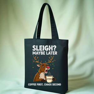 Coffee First Chaos Second funny priority meme tote bag