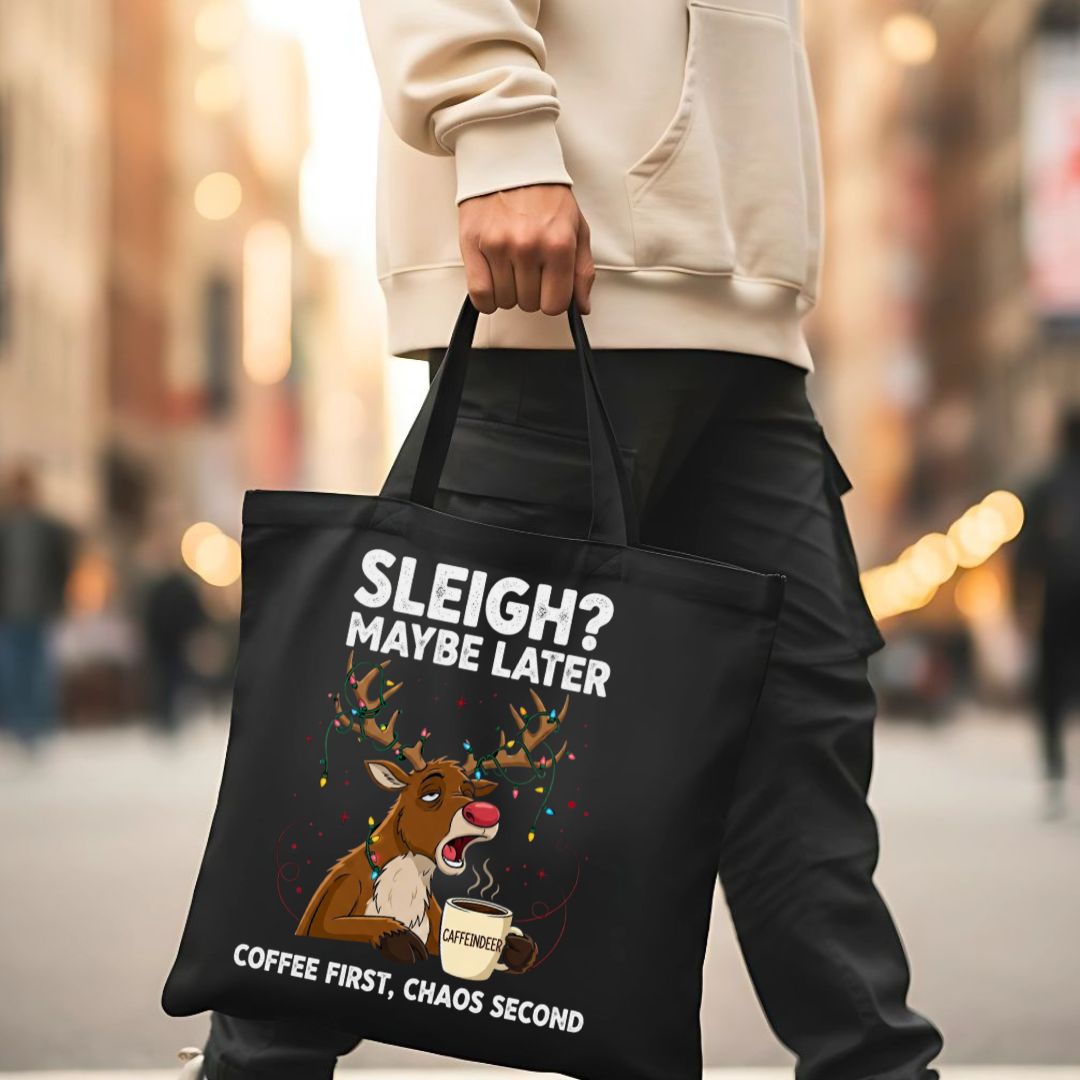 Coffee First Chaos Second funny priority meme tote bag