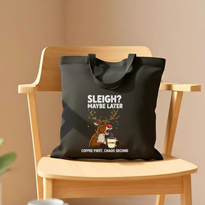 Coffee First Chaos Second funny priority meme tote bag