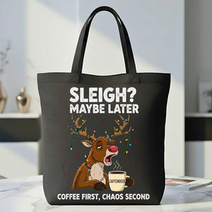 Coffee First Chaos Second funny priority meme tote bag