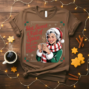 “Coffee Girl Christmas Meme Funny Tee – funny holiday t-shirt for coffee lovers and caffeine queens.”