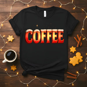 Collection of various funny coffee themed t-shirts