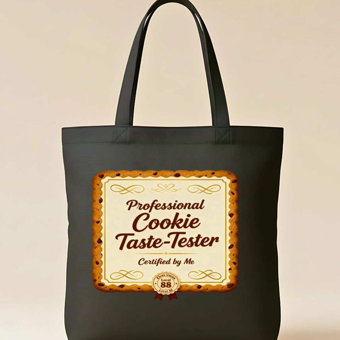 Cookie Taste Tester Tote Bag with funny official meme design