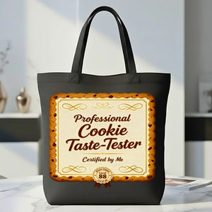 Cookie Taste Tester Tote Bag with funny official meme design