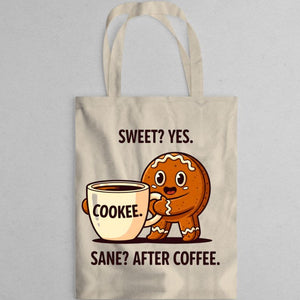 Cookies & Coffee funny snack duo tote bag