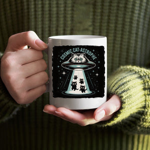 Cosmic Cat Funny Geek Mug with galaxy cat design