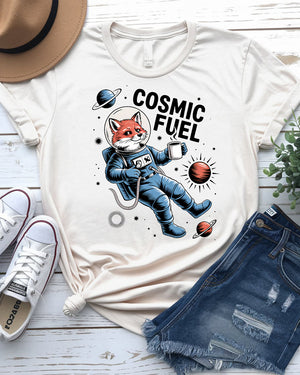 Cosmic Fuel Funny Fox Lovers Coffee Lover Tee by Memez Store