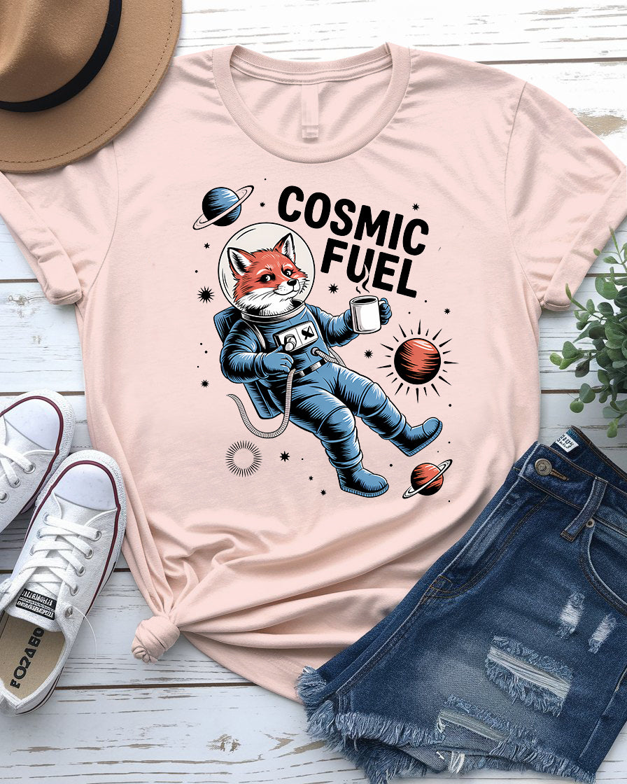 Cosmic Fuel Funny Fox Lovers Coffee Lover Tee by Memez Store